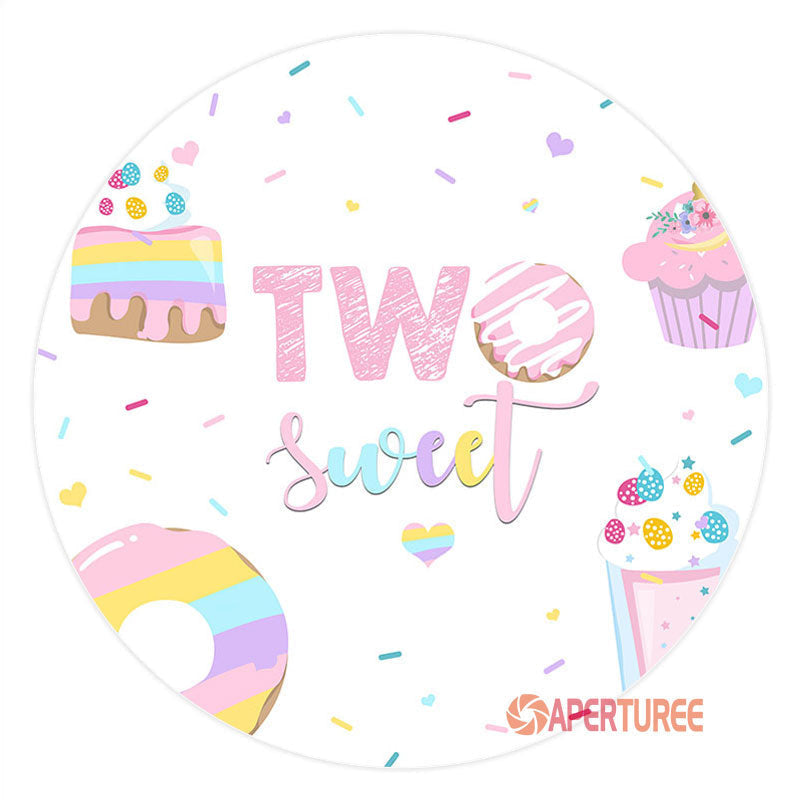 Aperturee - Two Sweet Rainbow Desserts 2nd Birthday Backdrop