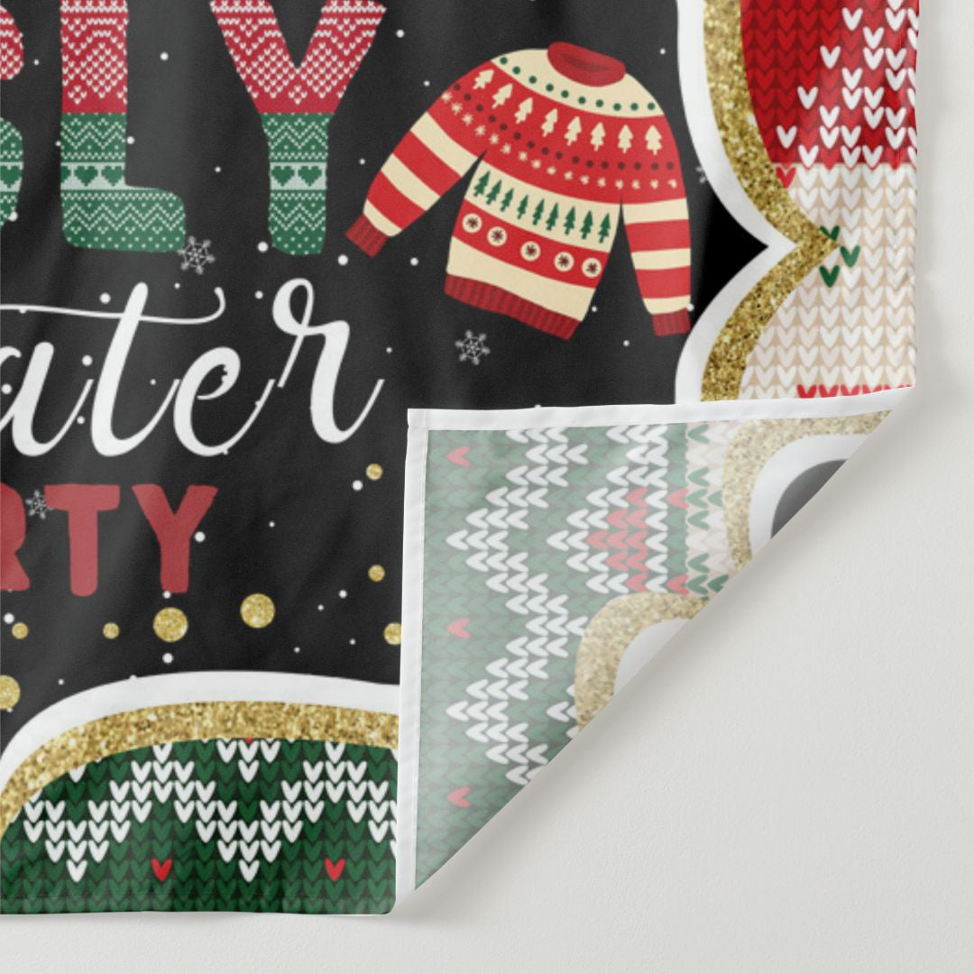 Aperturee - Ugly Sweater Red Green Christmas Party Backdrop