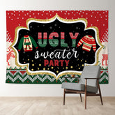 Aperturee - Ugly Sweater Red Green Christmas Party Backdrop