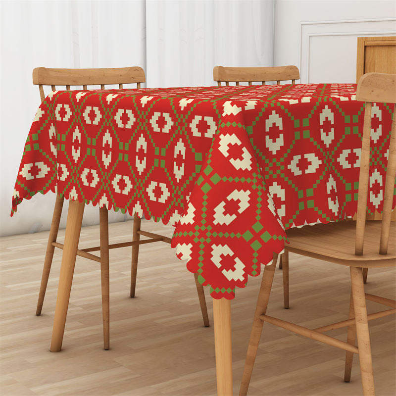 Aperturee - Ugly Sweather Christmas Rectangle Tablecloth