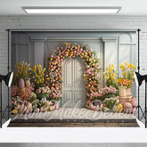 Aperturee - Unbloomed Flowers Decorating Vintage Wall Backdrop