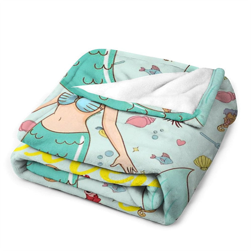 Aperturee - Undersea Fishes Little Mermaid Custom Photo Blanket