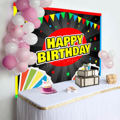 Aperturee - Uno Card Games Starts Blackboard Birthday Backdrop