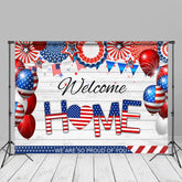 Aperturee - US Flag Wood Welcome Home Independence Day Backdrop