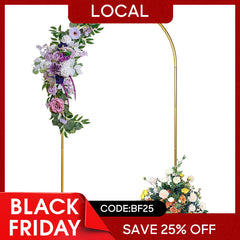 (7 Day Delivery) Gold Top Round Arch Backdrop Stand