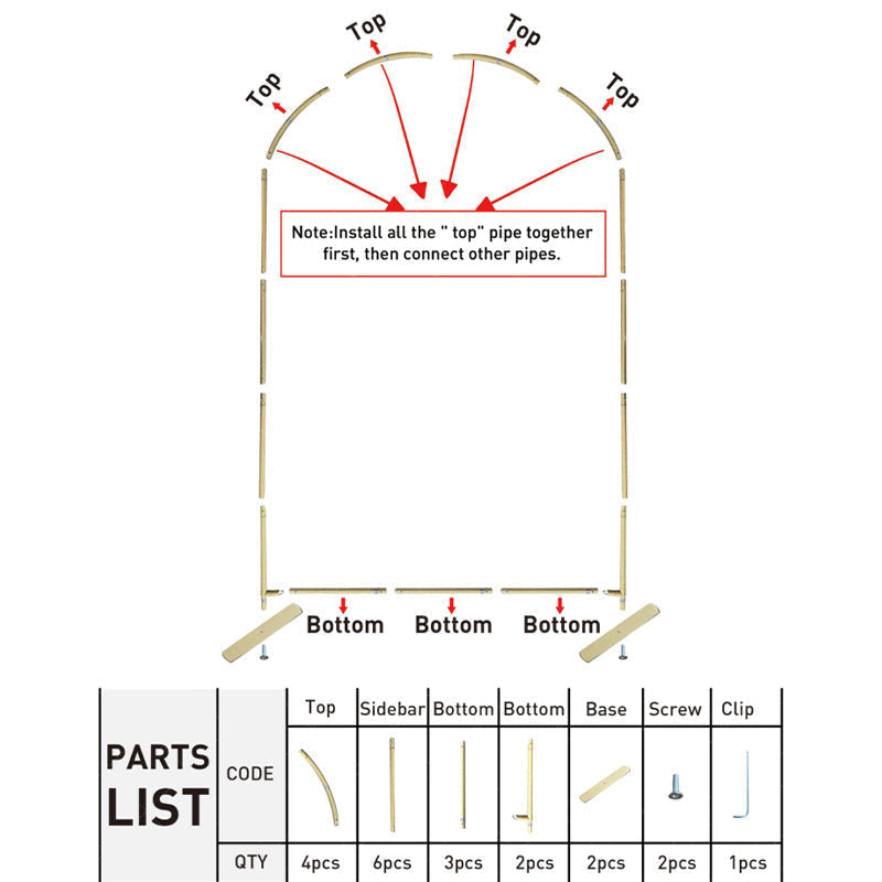 Aperturee - Gold Top Round Arch Backdrop Stand