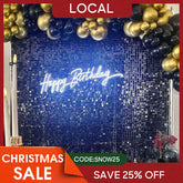 Aperturee - (7 Day Delivery) Black Shimmer Wall Panels | Wedding Event Party Decorations