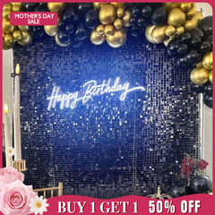 (7 Day Delivery) Black Shimmer Wall Panels | Wedding Event Party Decorations