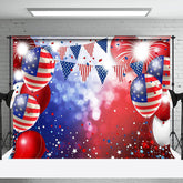 Aperturee - Usa Flag Balloons Sparkle Bokeh Labor Day Backdrop