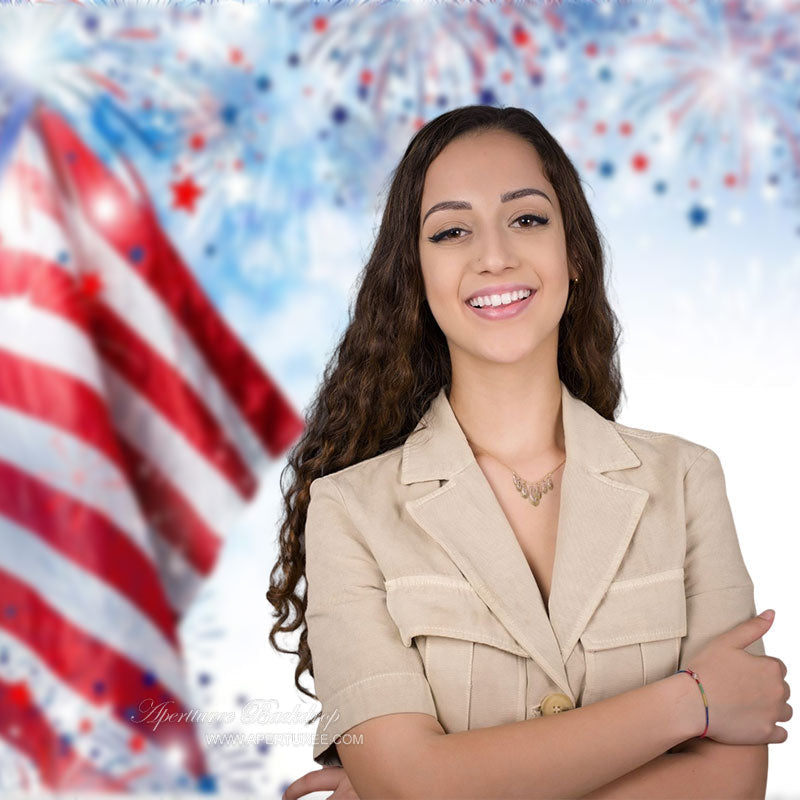 Aperturee - USA Flag Sparks Bokeh Backdrop For Independence Day