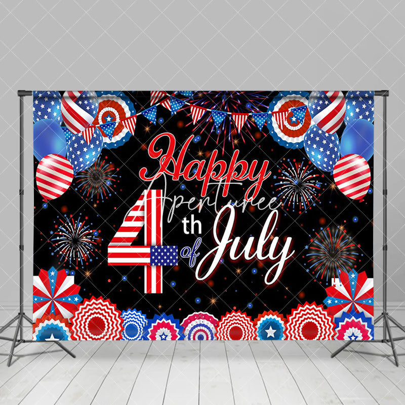 Aperturee - USA Flag Sparks Paper Flower 4th of July Backdrop