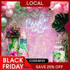 Aperturee - (7 Day Delivery) Gradient Pink Shimmer Wall Panels | Wedding Event Party Decorations