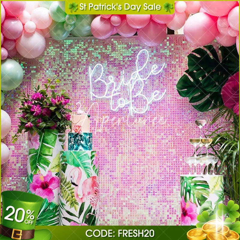 Aperturee - (7 Day Delivery) Gradient Pink Shimmer Wall Panels | Wedding Event Party Decorations