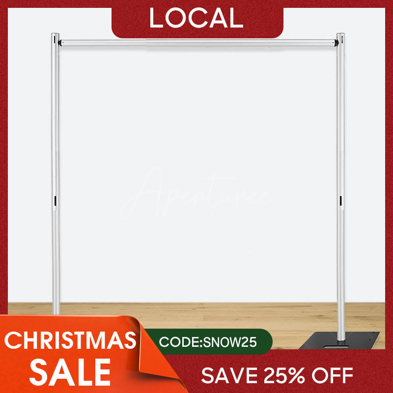 Aperturee - (7 Day Delivery) Heavy Duty Adjustable Aluminum Backdrop Stand for Event