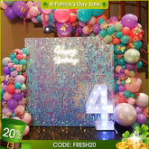 Aperturee - (7 Day Delivery) Iridescent Blue Shimmer Wall Panels | Wedding Event Party Decorations