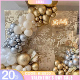 Aperturee - (7 Day Delivery) Light Matte Gold Shimmer Wall Panels | Wedding Event Party Decorations