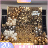 Aperturee - (7 Day Delivery) Light Mirror Gold Shimmer Wall Backdrops | Event Party Decorations