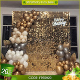 Aperturee - (7 Day Delivery) Light Mirror Gold Shimmer Wall Backdrops | Event Party Decorations