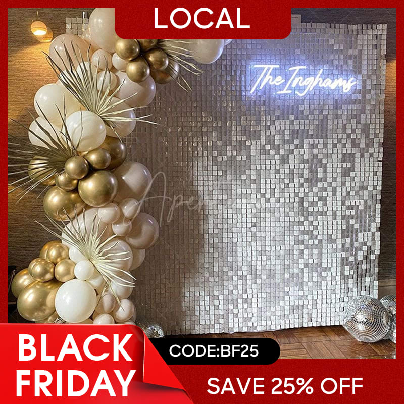 Aperturee - (7 Day Delivery) White Shimmer Wall Panels | Wedding Event Party Decorations