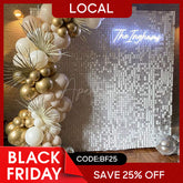 Aperturee - (7 Day Delivery) White Shimmer Wall Panels | Wedding Event Party Decorations