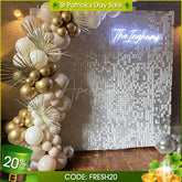 Aperturee - (7 Day Delivery) White Shimmer Wall Panels | Wedding Event Party Decorations