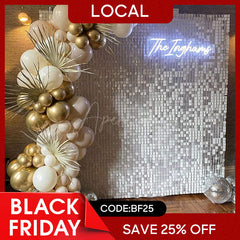 Aperturee - (7 Day Delivery) White Shimmer Wall Panels | Wedding Event Party Decorations