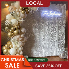 Aperturee - (7 Day Delivery) White Shimmer Wall Panels | Wedding Event Party Decorations