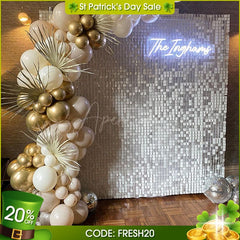 Aperturee - (7 Day Delivery) White Shimmer Wall Panels | Wedding Event Party Decorations