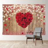 Aperturee - Valentines Day Red Rose Heart Lighting Backdrop