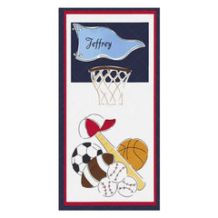 Aperturee - Various Balls Basket Flag Custom Name Beach Towel