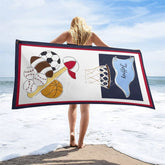 Aperturee - Various Balls Basket Flag Custom Name Beach Towel