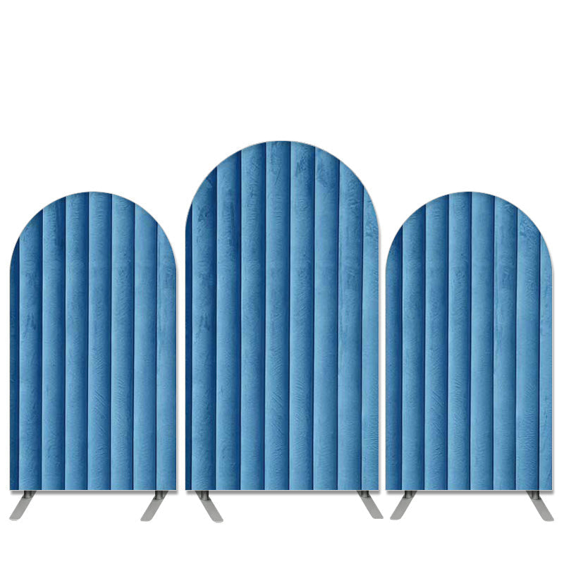 Aperturee Velvet Simulation Theme Sea Blue Birthday Arch Backdrop Kit