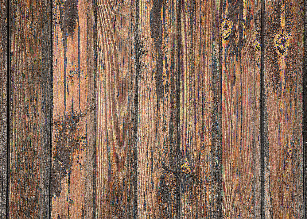 Aperturee - Vertical Reddish Brown Wood Photo Rubber Floor Mat