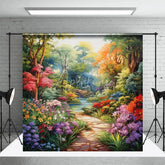 Aperturee - Vibrant Floral Forest Spring Photo Backdrop