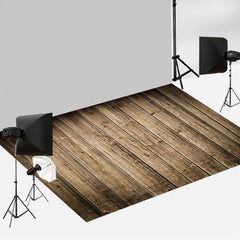 Aperturee - Vignetting Burlywood Wood Photo Rubber Floor Mat