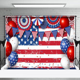 Aperturee - Vintage American Flag Balloons Labor Day Backdrop