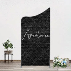 Aperturee - Vintage Art Black Brick Wall Arch Photography Backdrop