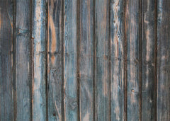 Aperturee - Vintage Blue Vertical Wood Photo Rubber Floor Mat