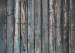 Aperturee - Vintage Blue Vertical Wood Photo Rubber Floor Mat