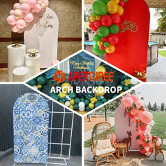 Aperturee - Vintage Brick Wall Party Semicircle Arch Backdrop