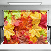 Aperturee - Vintage Colorful Maple Leaf Autumn Photo Backdrop