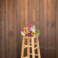 Aperturee - Vintage Dark Brown Wood Vertical Photo Backdrop