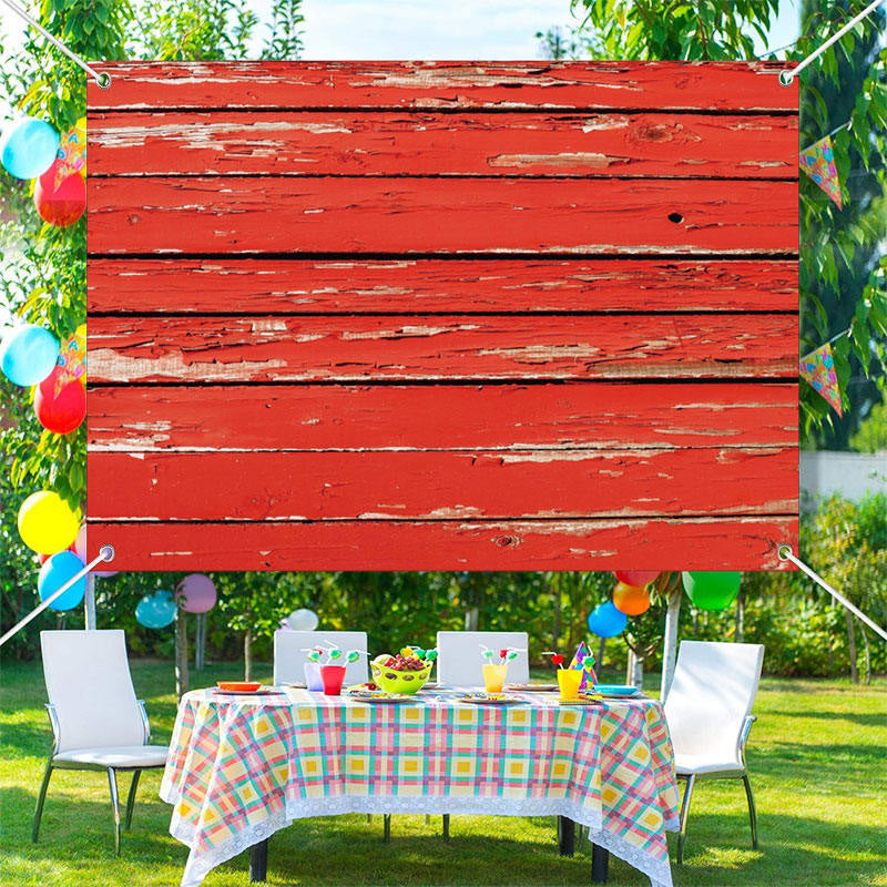 Aperturee - Vintage Dried Red Paint Board Texture Wood Backdrop