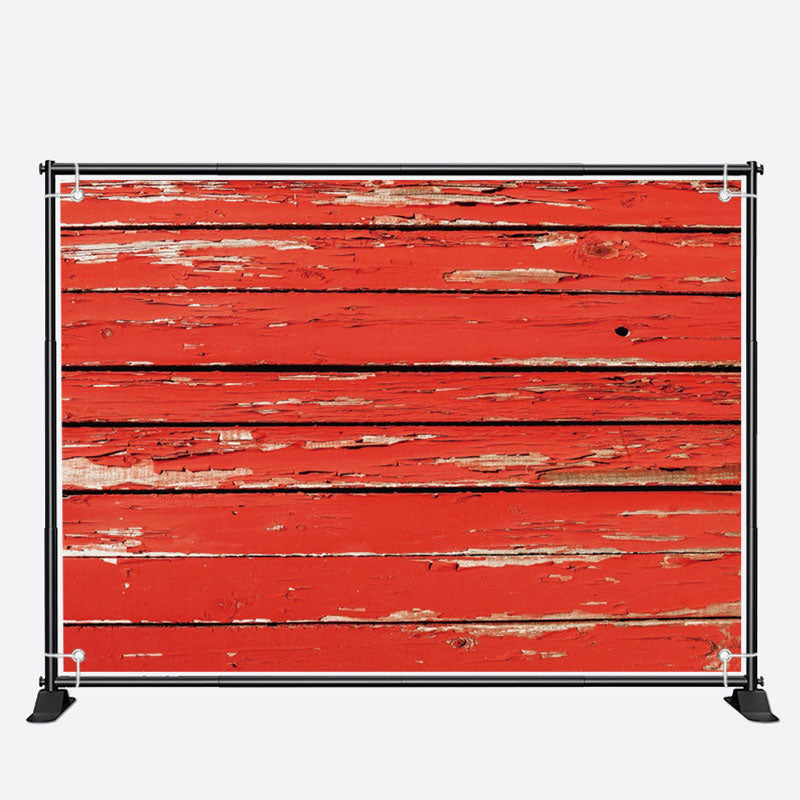 Aperturee - Vintage Dried Red Paint Board Texture Wood Backdrop