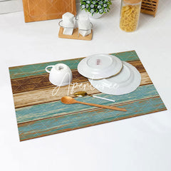 Aperturee - Vintage Faded Wooden Wall Texture Set Of 4 Placemats
