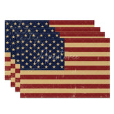 Aperturee - Vintage Flag Independence Day Set Of 4 Placemats