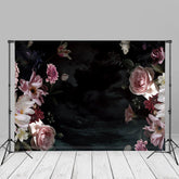 Aperturee - Vintage Floral Black Wedding Photoshoot Backgdrop