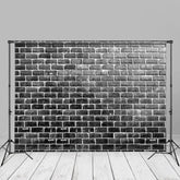 Aperturee - Vintage Grunge Black White Brick Photo Background