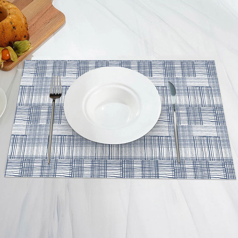 Aperturee - Vintage Horizontal Vertical Line Set Of 4 Placemats
