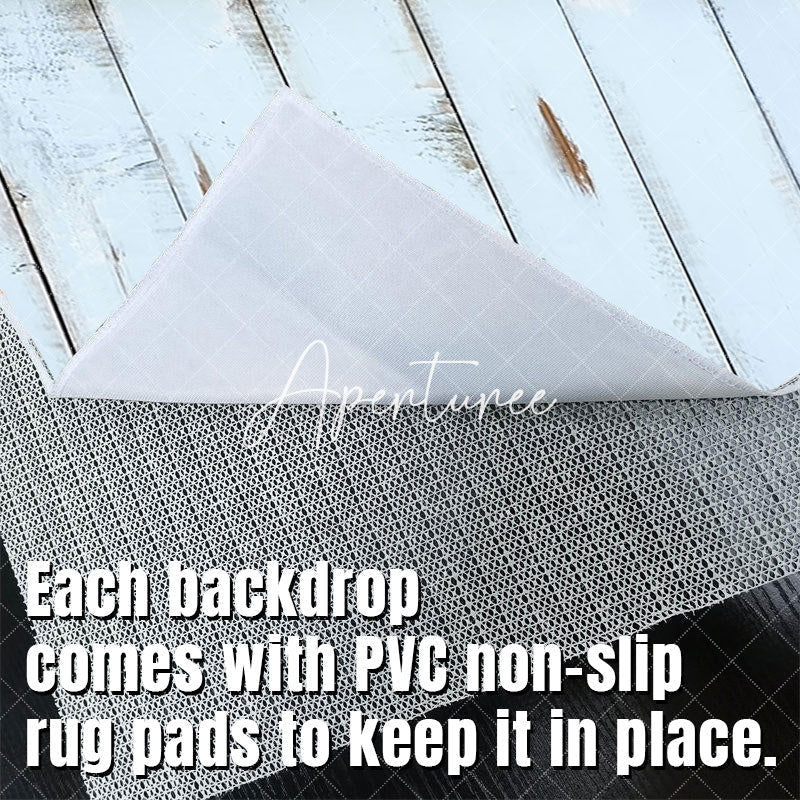 Aperturee - Vintage Light Blue Vertical Stripe Wood Floor Mat